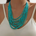 2024 Fashion Jewelry Wholesale Bohemian Fashion Sexy Beaded Sweater Chain Handmade Seed Beads Layered Necklaces