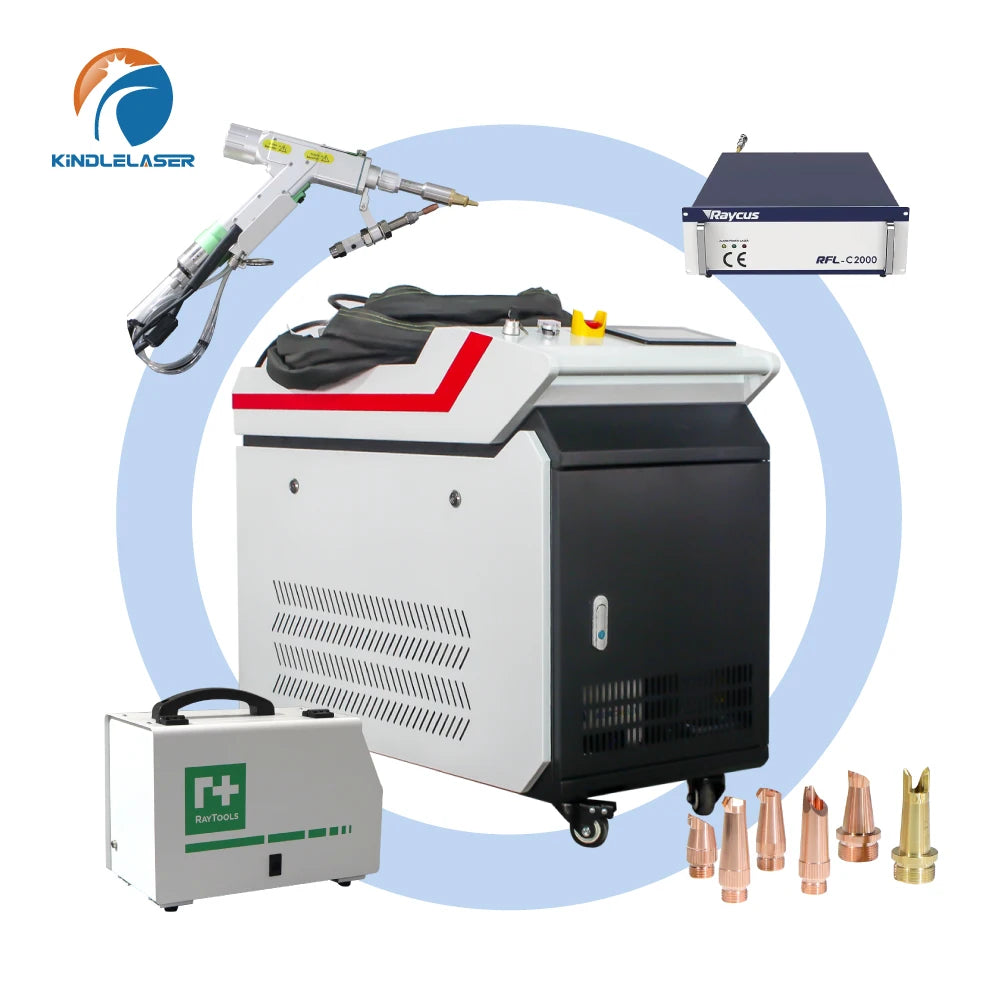 Kindlelaser Factory Supply Handled Water Cooling 1500w 2000w 3000w 4in1 Laser Welding and Cutting Machine