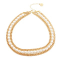 2026 Trendy Luxury Designer Jewelry Pearl Tassel Chain and Link Chain Choker Beaded Triple Layer Necklace Wholesale  for Women