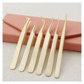 Wholesale Quality Custom logo Stainless Steel Makeup Tools Non slip Slanted Tip Lash Eyelash Tweezers