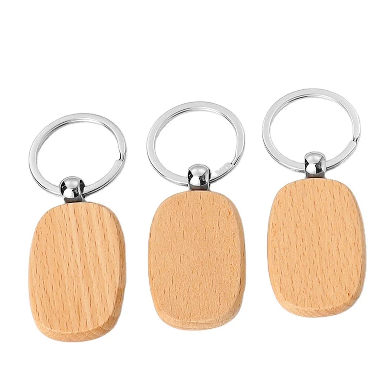 Custom logo Keychain Key Chain Laser Engraving Blank Wood Keychain
