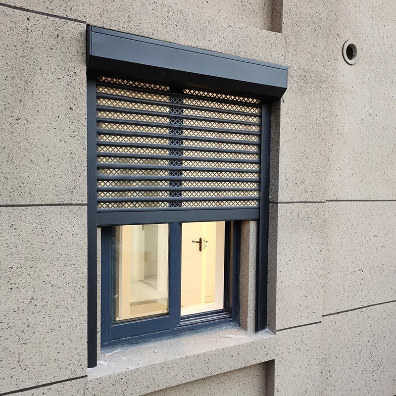 Insulated Outdoor Aluminum Alloy Vertical Window with Plantation Shutter Soundproof and Automatic Roller Shutters
