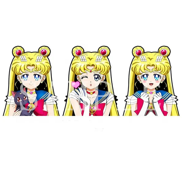 Cute Anime Girl 3D Motion Decals Stickers S-moon Cat 3D Car Waterproof Manga Decor for Laptop Room Funny Sticker