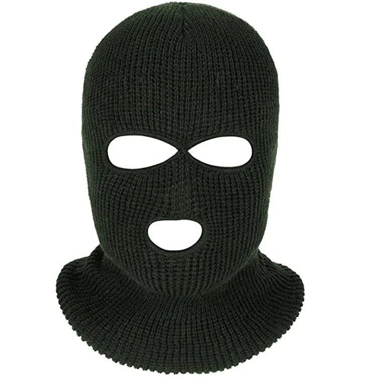 Custom Fashion Knitted Tactical Breathable Balaclava Hoodie Beanie Hat Three 3 Hole Ski Mask for Men and Women