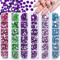 AB Color Multi Sizes Glass Flat Back Nail Rhinestones SS6-SS30 Crystal Choose Round Glitter Gem for DIY Nail Art Decorations