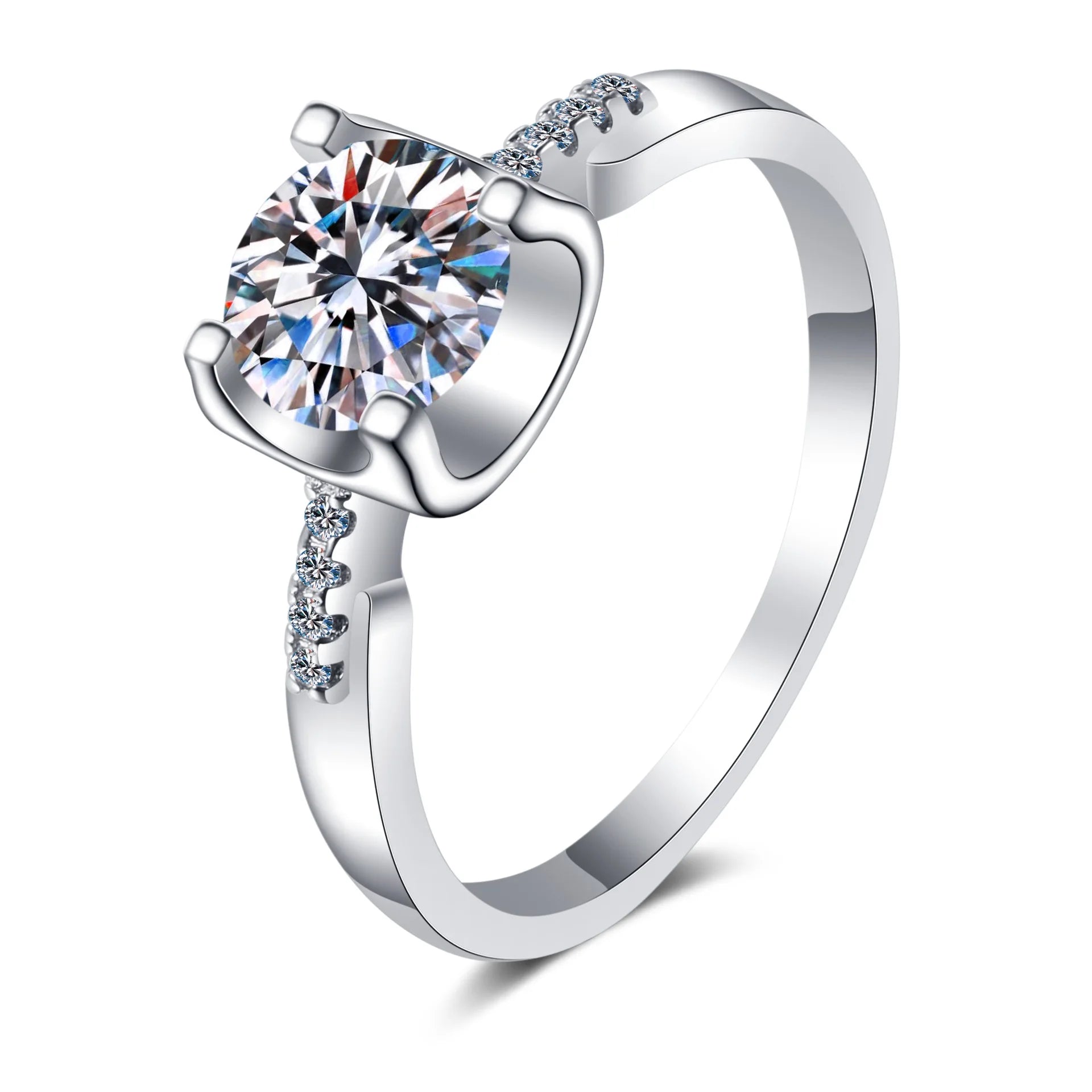 High-End S925 Sterling Silver Moissanite Proposal Rings Elegant Design