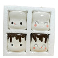 Hot Chocolate Cup Mini Marshmallow Mug Funny Mini Cute Marshmallow Shaped Mug Set Ceramic Mug Set of 4