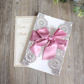 Custom Laser Cut Gold and Silver Paper Cover With Ribbon African Style Classic Invitations De Mariage De Luxe