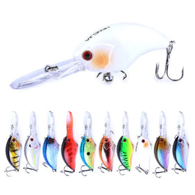 Swim Crankbait 9cm 13g Hard Fishing Lure 10 Colors 6# Hook 3D Eyes