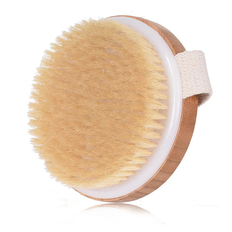 Good Quality Natural Soft Pure Boar Bristles Round Bamboo Bath Brush Without Handle