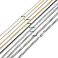 ODM 2MM 2.5MM 3MM 40-70CM Gold Silver Stainless Steel Long Necklaces Round Box Chains Necklace for Women Men Jewelry