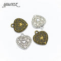 YuenZ Antique Silver Color Heart Shaped Charm Pendants for Bracelet Necklace Jewelry Accessories Diy Jewelry Making A85