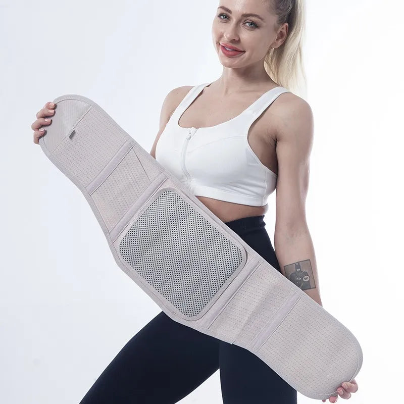 Waist Support Bras Belt Tourmaline Self Heating Magnetic Back Waist Brace Belt Lumbar Brace Massage Gray Black