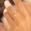 2025 Korean Gold Color 925 Sterling Silver White Zircon butterfly Ring