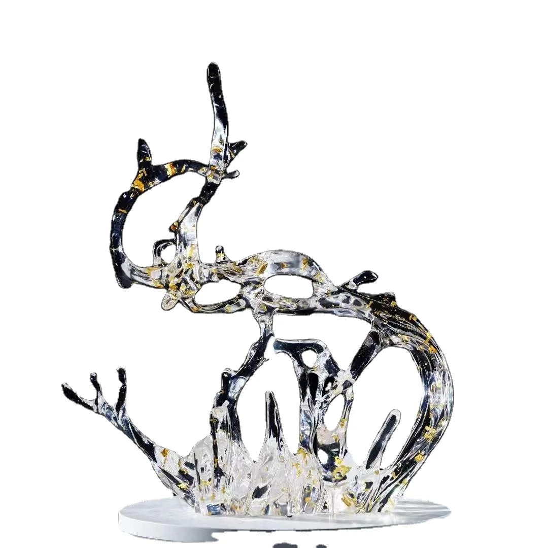 Sculpture Ornament Art Abstract Hotel Lobby Model Room Creative Soft Decoration Epoxy Transparent Resin Crafts