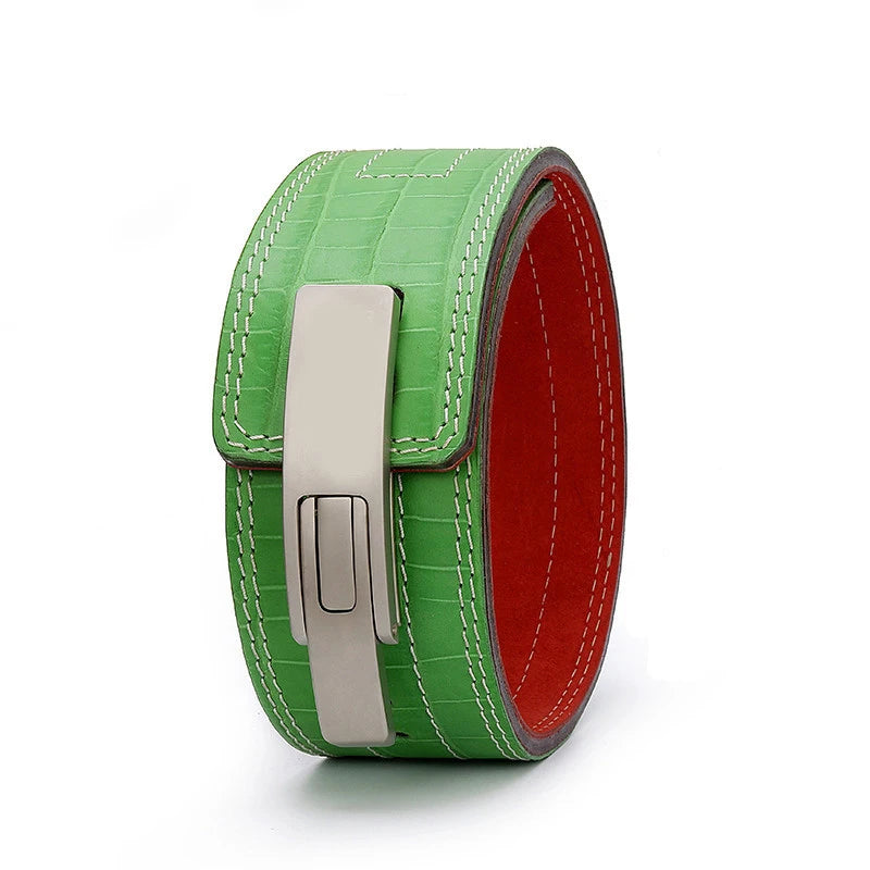 2023 Custom Logo Cowhide Powerlifting Lever Belt for Gym Workout Fitness Weightlifting Suede Exercise Equipment