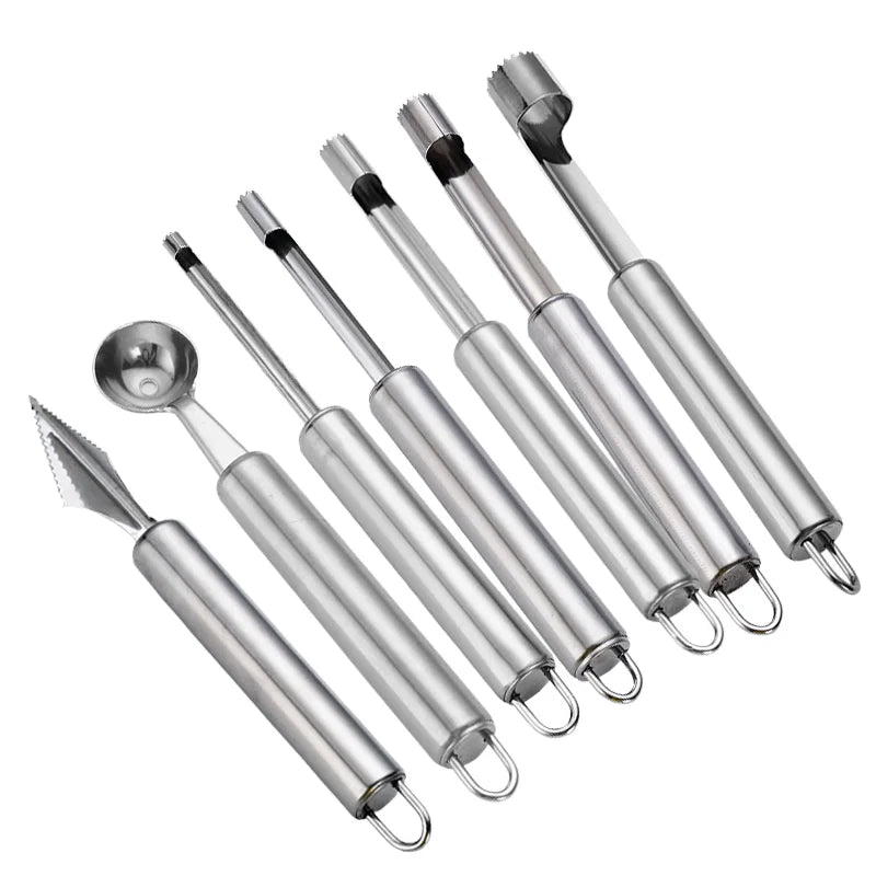 4-Piece Stainless Steel Kitchen Tools Set Manual Operation Metal Vegetable & Fruit Corer for Apple & Pear