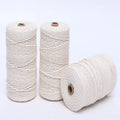4 Ply Natural Macrame Cotton Twisted Cord 3mm 200 Meters Waterproof for Bags Garments Shoes Home Textiles