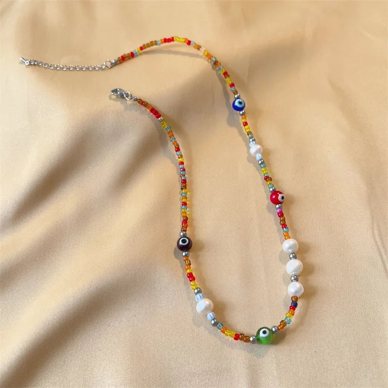 Handmade Beaded Chain Necklace for Women New Design White Pearl Baroque Trendy for Weddings Parties Engagements Anniversaries