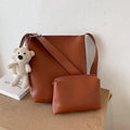 Fashion Retro Women Shoulder Composite Bags Simple Student Ladies Bucket Tote Handbags Korean Style Casual Female Crossbody Bag