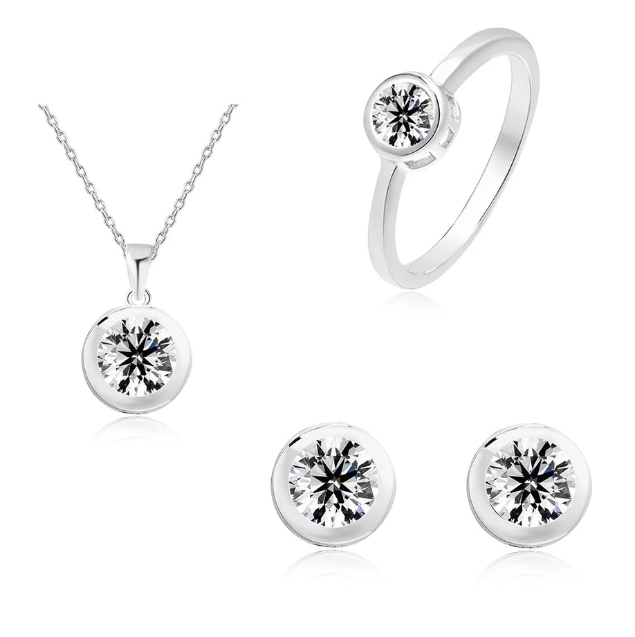 Plating Jewelry Women Jewelry Set Fashion Gift Rings Party Western Rhinestone Jewelry