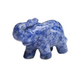 HZ Most Popular Jade Animal Natural Stone Blue Spot jasper Elephant Pendant Gemstone Elephants