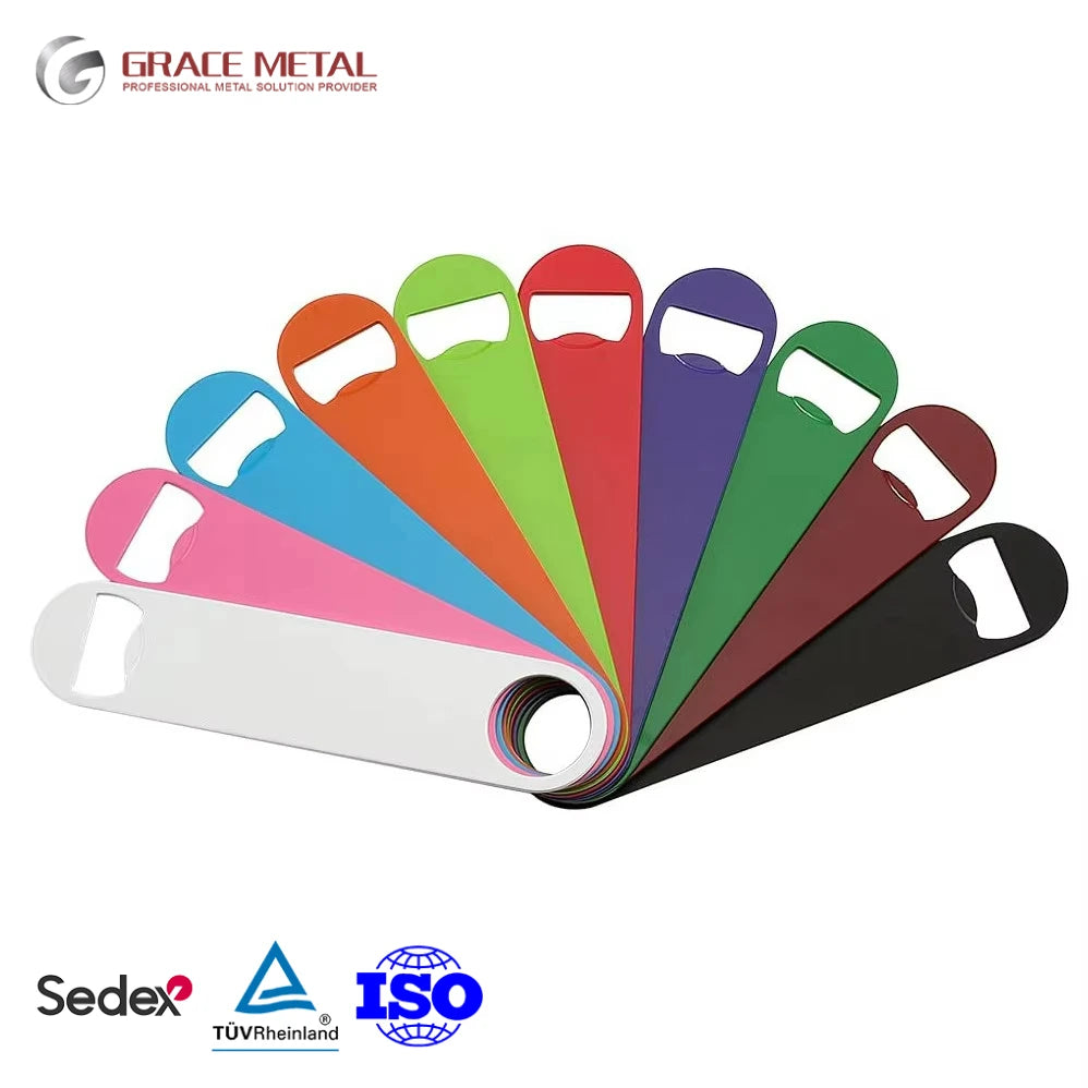 Bar Blade Stainless Steel Metal Colors Sublimation Beer Opener  Custom Logo Bottle Opener