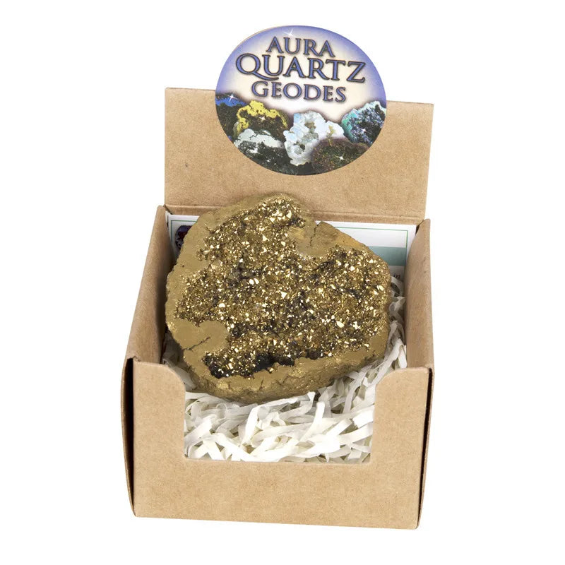 DIY Crystal Crafts Gemstone Agate Geode Yellow Color Fragments Specimen Box Crystal Aura Magic