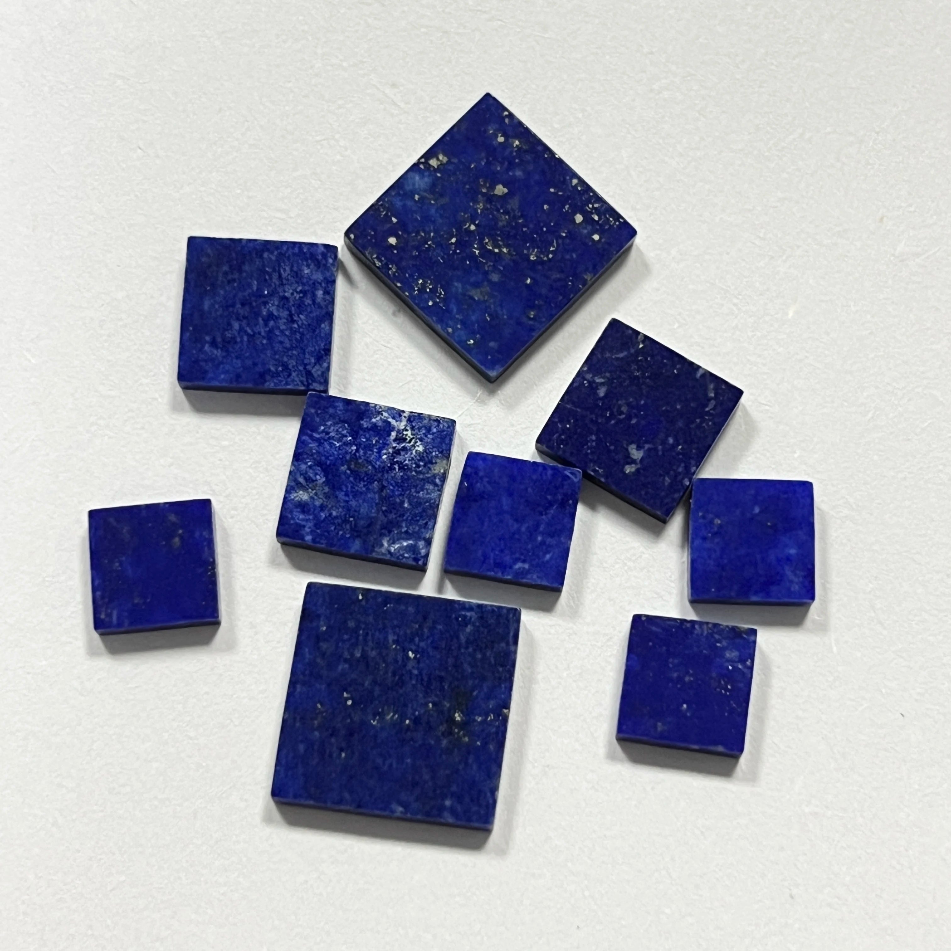 Natural Lapis Lazuli Gemstone Slice 8mm 10mm 14mm Width 2mm Thickness Square Blue Stone Sheet