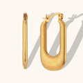 Dingran 2023 New Style Engraved Textured U Shaped Euro-American 18k PVD Gold Plated Stainless Steel Earrings