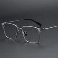 Silver Titanium Men's Prescription Eyewear Frames Solid Pattern Optical Eyeglasses and Eye Glasses Spectacles for Computer Use