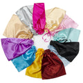 Ready Ship Custom Size Logo Accept Satin Drawstring Pouch 15 Colors Dust Proof for Jewelry Cosmetic Gift Sachet
