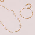 Guarantee Dreamshow Elegant Freshwater Pearl Chain Necklace Gold Plated Beaded Necklace Stainless Steel Design Jewelry