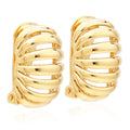 Hollow stripe round stud earrings statement earrings gold plated ear cuffs for non pierced ears jewelry boucle oreille femme