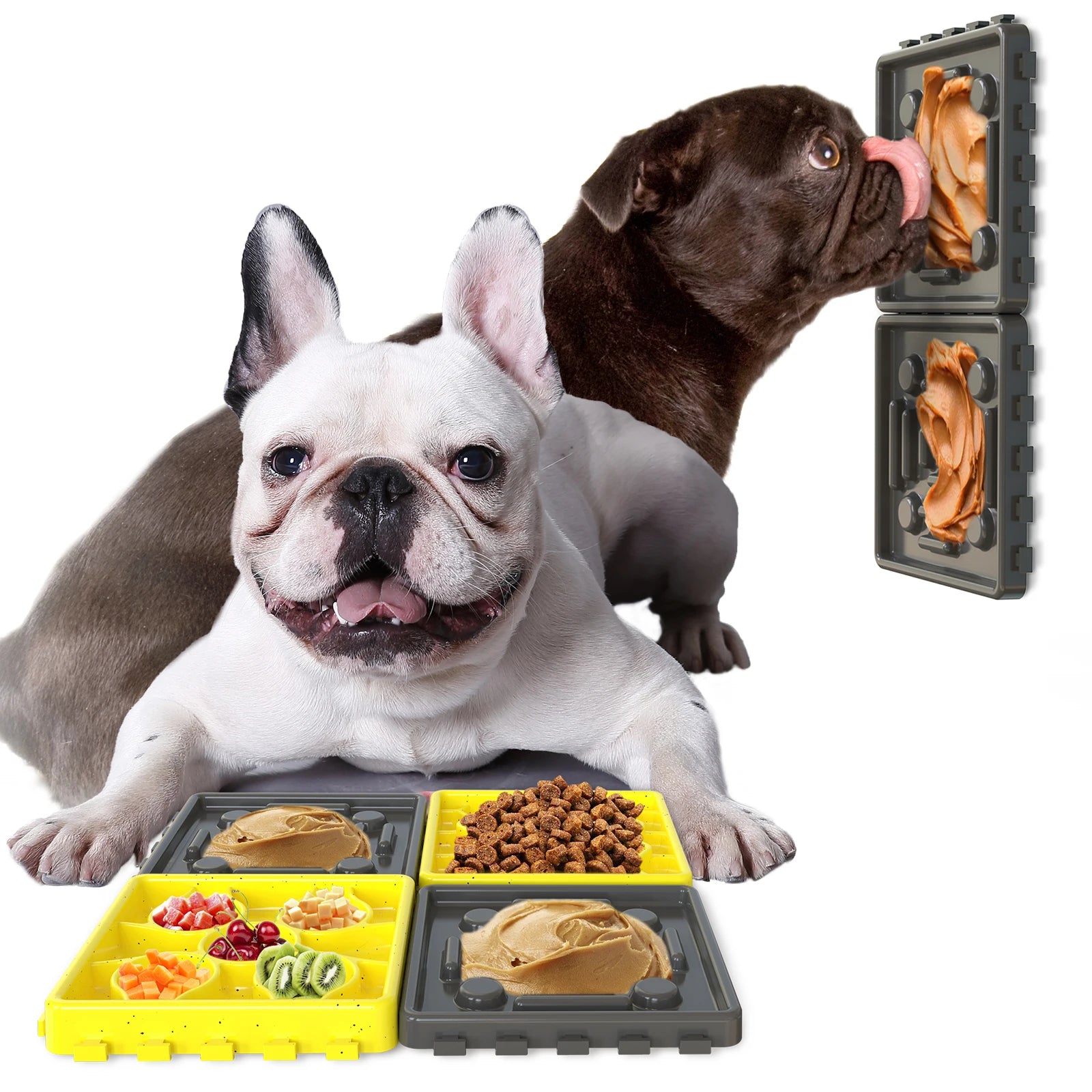 Pet Products Manufacturer New Explosion  Dog Licking Mat  Peanut Lick Pad with Suction Slow Feeder Pet Dog Bowl