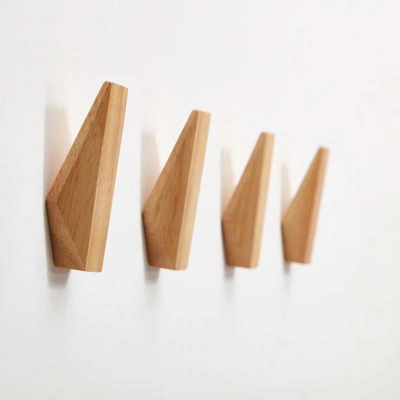 Towels Hat Bag Rustic Rubber Wood Coat Rack Wall Mounted Dot Hooks Backpack Wooden Wall Triangle Hook Hanger