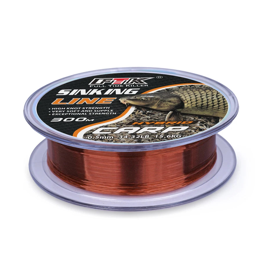 FTK 300m Fluorocarbon Coating Sinking Fishing Line Carbon Fiber Leader Wire with Lure for Bait Fishing