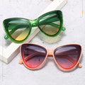 2025 Personality Large Frame Men and Women Cat Eye High Quality Black Sunglasses Cylcling Neon Green Sunglasses