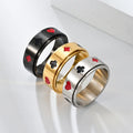 Personalized Stainless Steel Hip-hop Playing Card Ring Watch Creative and Fashionable Rotating Jewelry Popular Hip-hop Style
