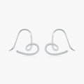 925 Sterling Silver Classic Romantic Hearts Earrings Vintage Pattern Lines Irregular Heart Hoop Earrings