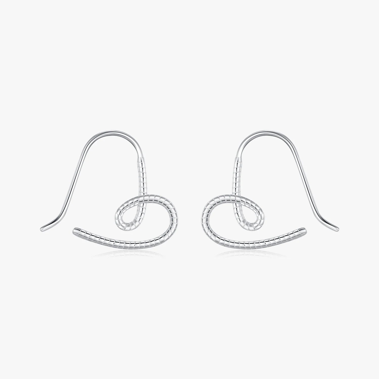 925 Sterling Silver Classic Romantic Hearts Earrings Vintage Pattern Lines Irregular Heart Hoop Earrings