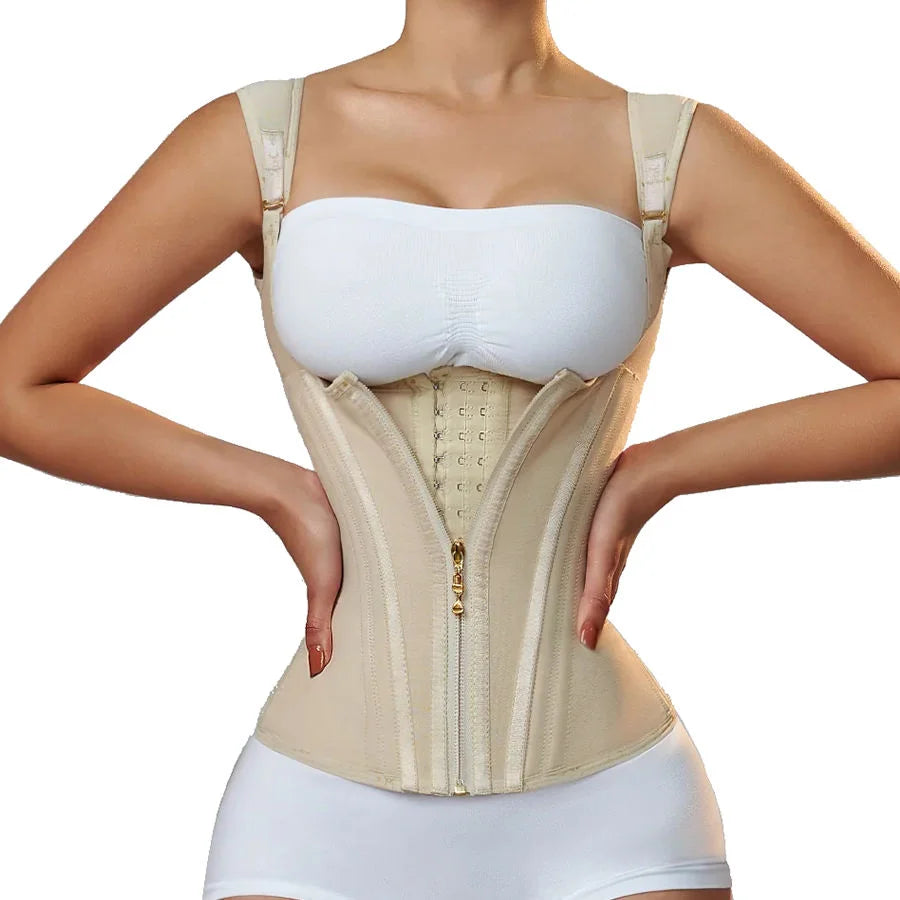 XS Size Colombian Bustier Body Shaper Mesh Steel Boned Slimming Girdle Trimmer Sheaths Firm Control Female Shapewear Bbl Corset