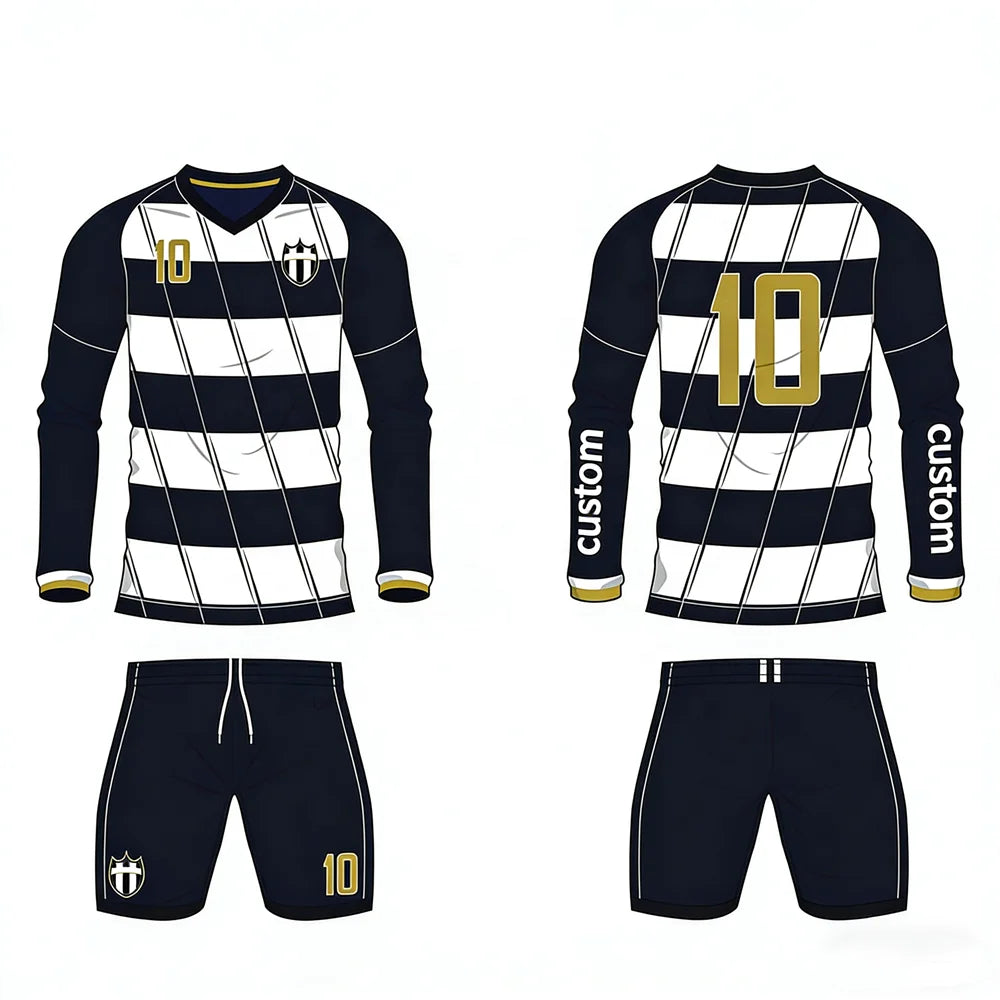 Polyester Quicky Dry Men's Customisable Soccer Jersey with Long Sleeves Wholesale Cheap Price