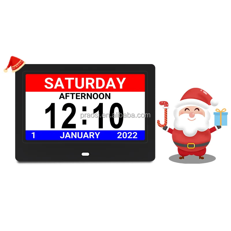 New Arrival Dutch Digital Calendar Day Clock 7" With Medicine / Medication Reminders for Dementia Alzheimer Elderly People