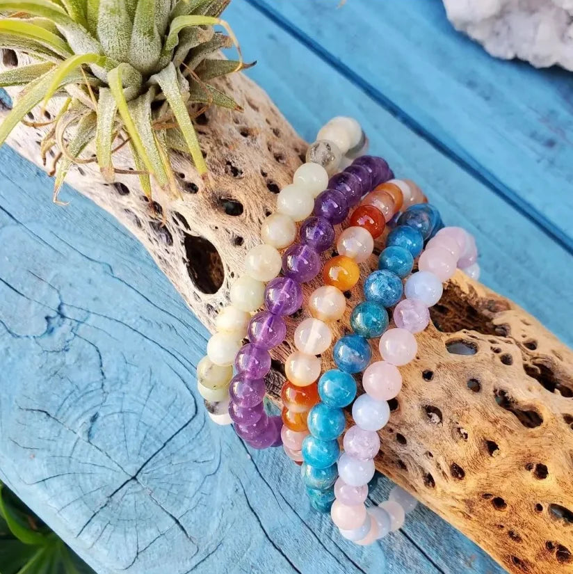 Wholesale Natural Stone Beads 6/8/10MM Colorful Birthstone Mens Bracelet Gemstone Jewelry