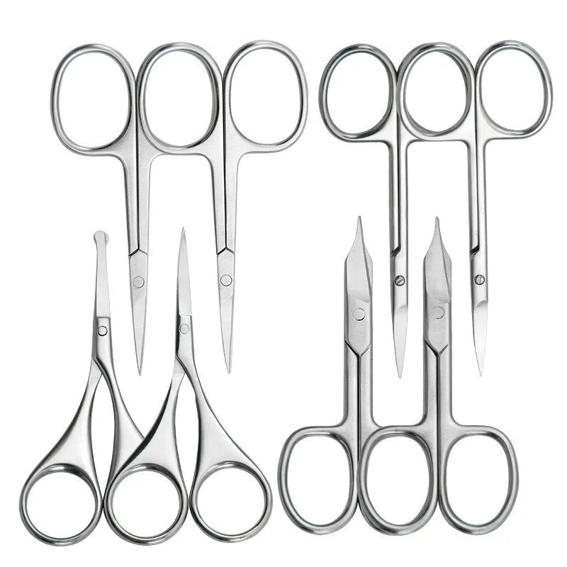 Eyebrow Trimming Stainless Steel Scissors Cosmetic Tool Beauty Makeup Tools Nose Hair Trimmer Round Head Nail Art Scissor