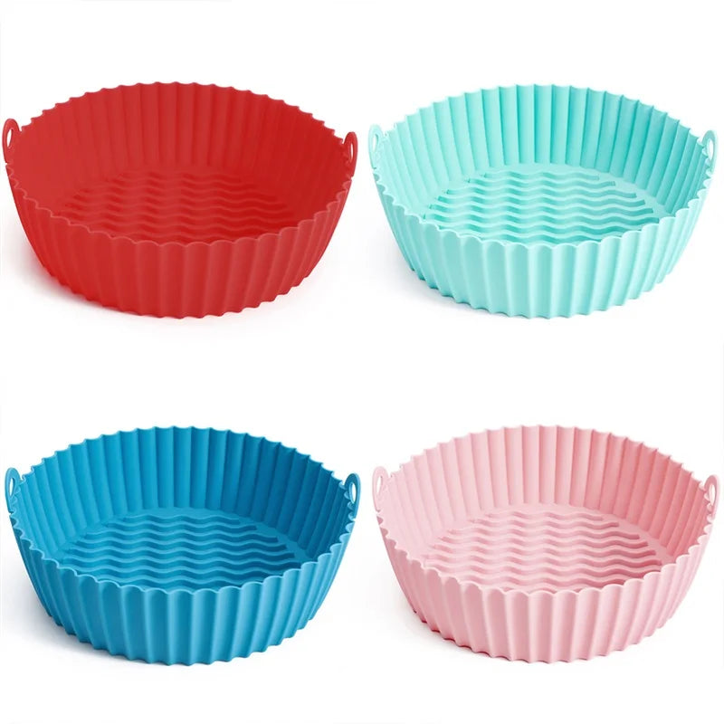 Reusable Non-stick BPA Free Silicon Air Fryer Basket Oven Pan Silicone Air Fryer Liners Air Fryer Silicone Pot