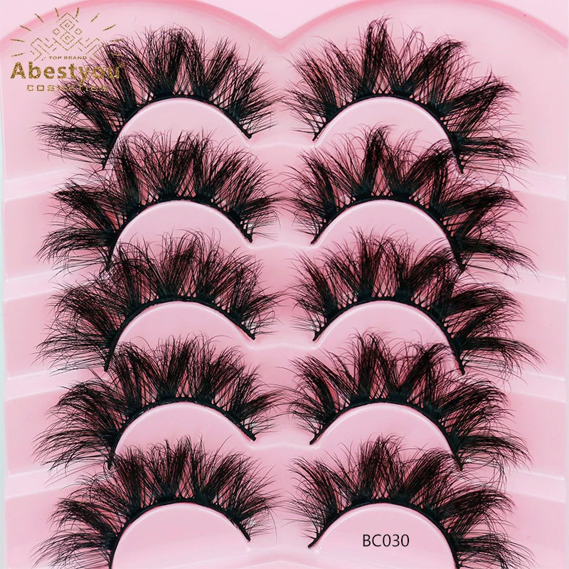 Abestyou 17mm 5in1 3d pink Tray Diy Full Strips for Human Hair Handmade Lash Kit Extensions Eyelashes Tools Packaging Custom