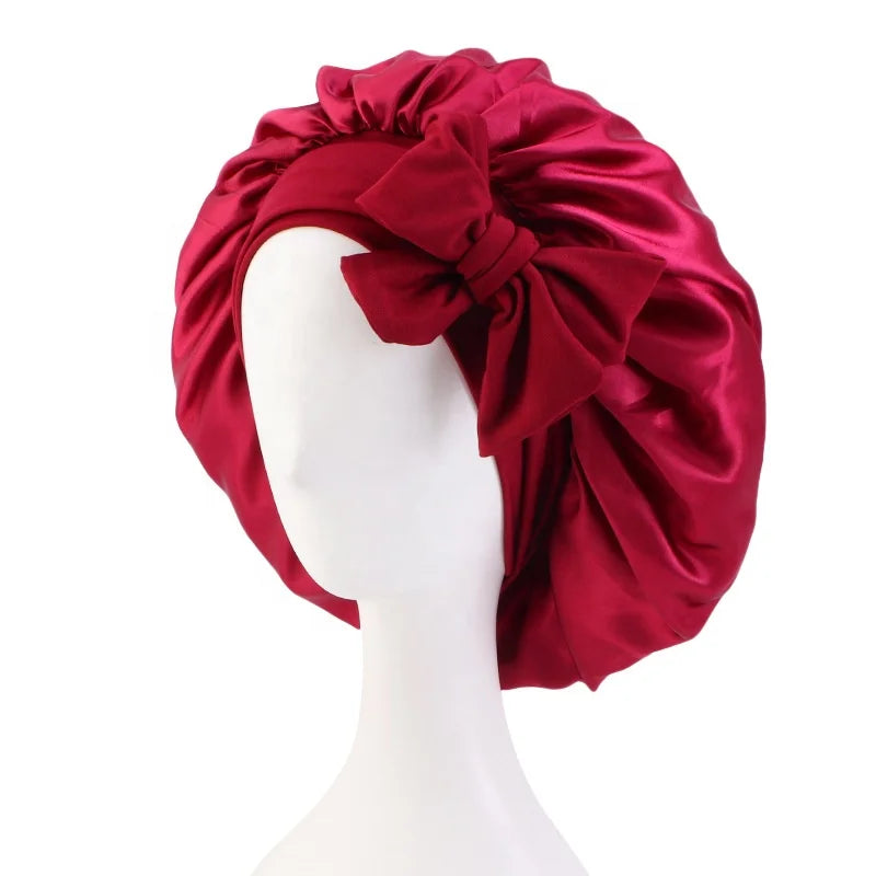 New Arrival Women Braid Hair Wraps Accessories Satin Silk Designer Hair Headbands and Bonnets with Custom Logo Head Bonnet
