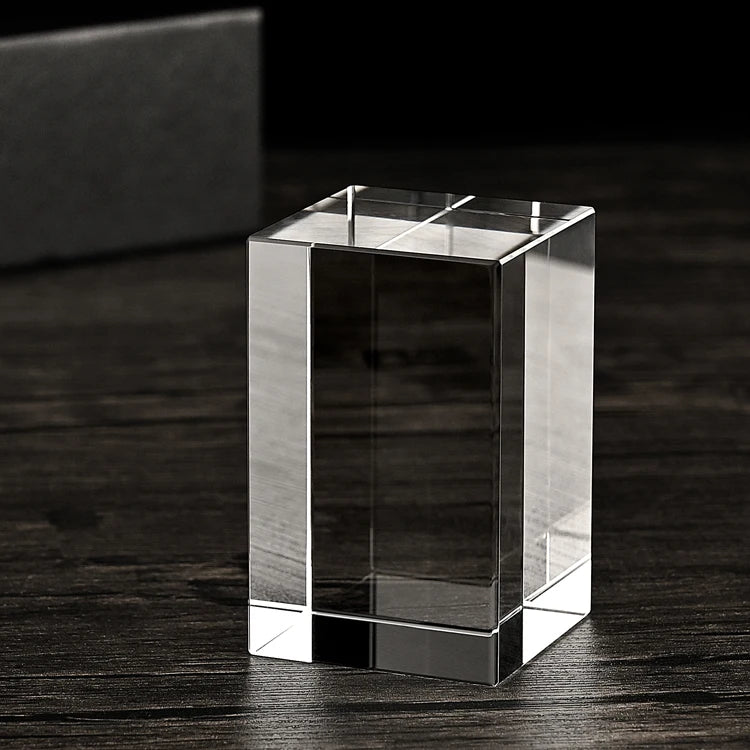 Customized Rectangle Crystal Glass Cube Laser Engraved Other Crystal Crafts